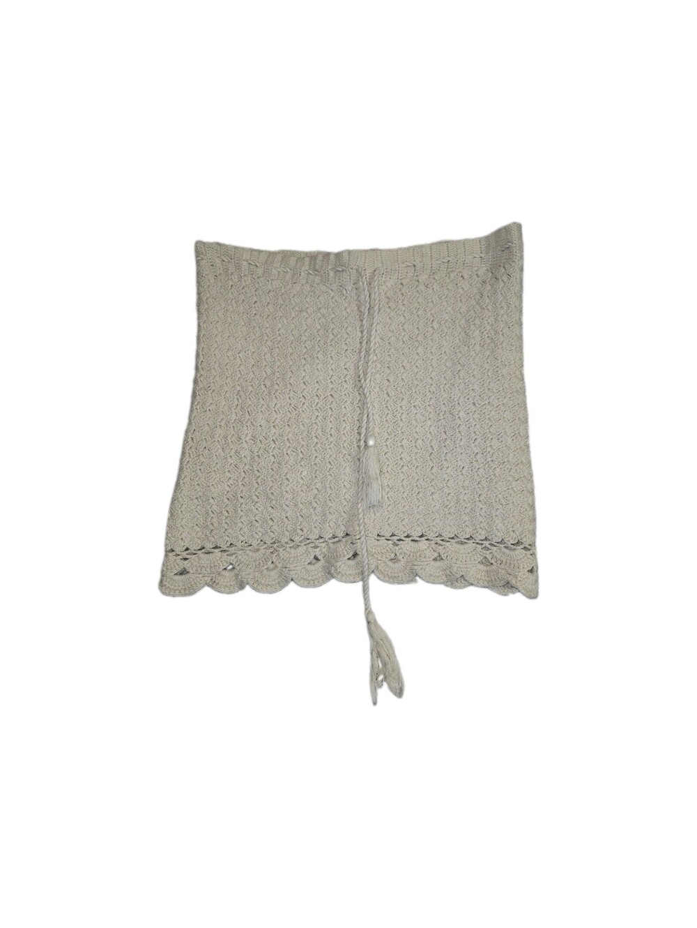 earthbound trading company large Crochet Mini Skirt Lined Draw String Waist Boho